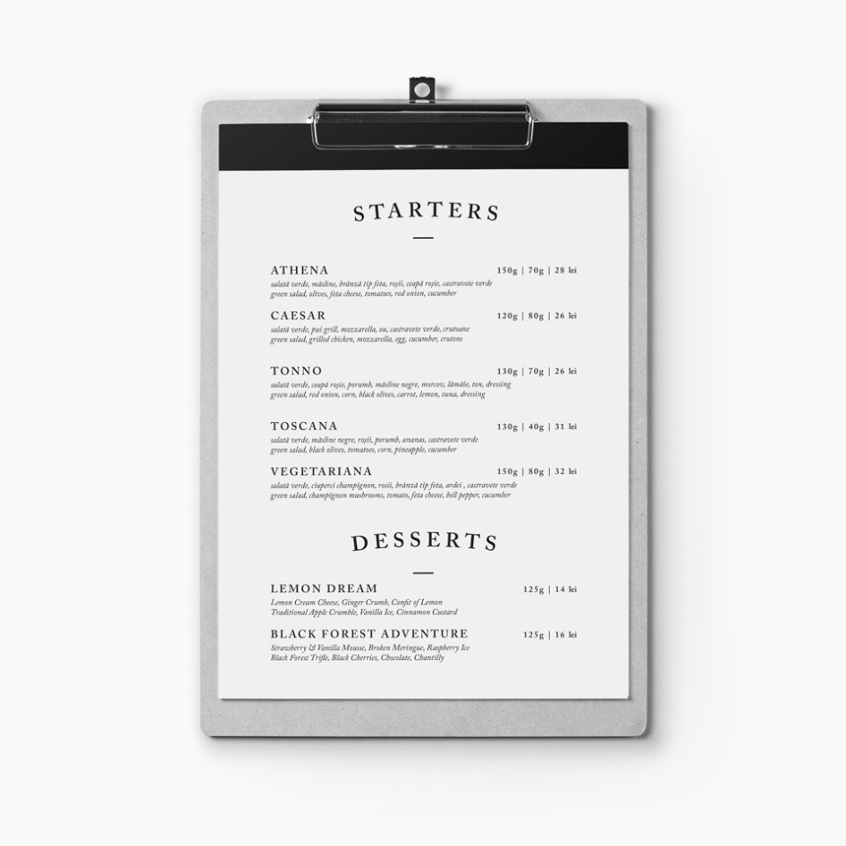 Design Meniu Restaurant Daisler Print House